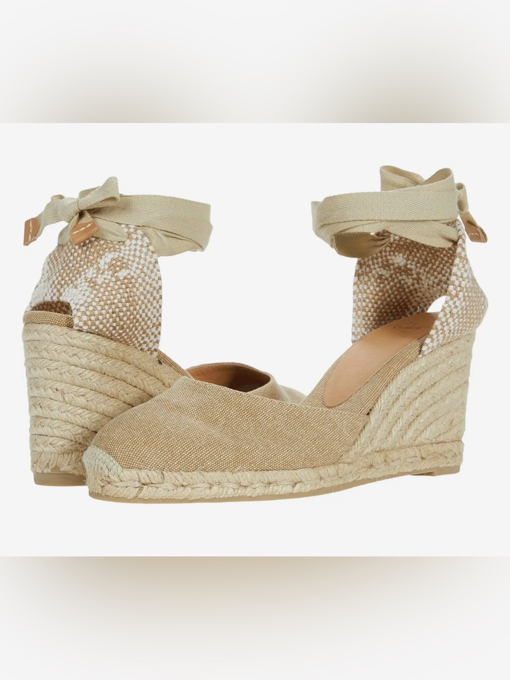New Castaner Carina Canvas Espadrille Wedge Sandals Size 40 (US 9)